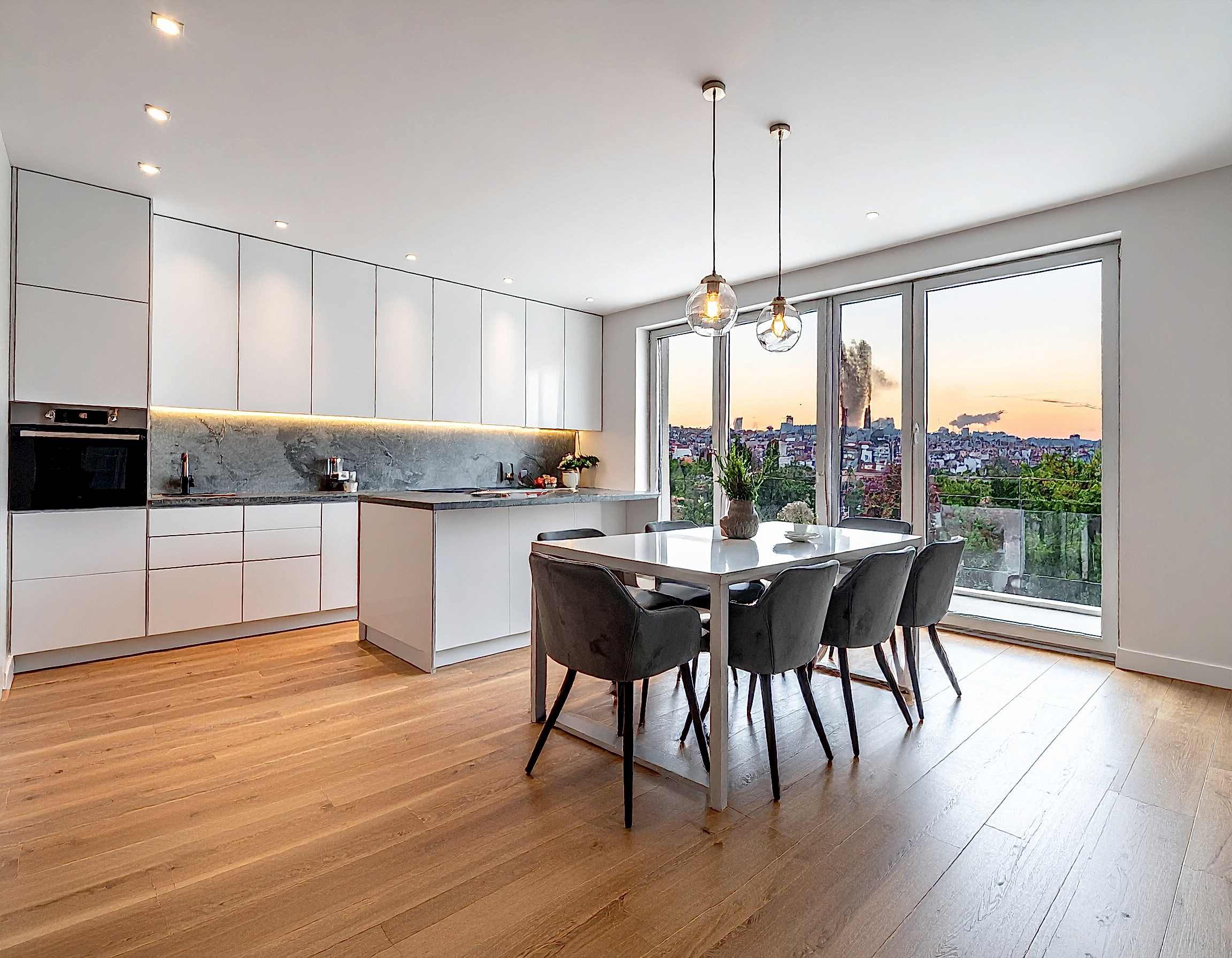 Amerikan Mutfak ve Oturma Odası Planı